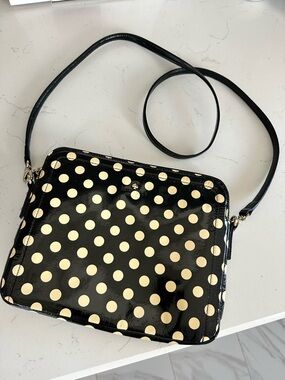 Kate Spade Black Polka Dot Crossbody/Shoulder Patent Leather Bag